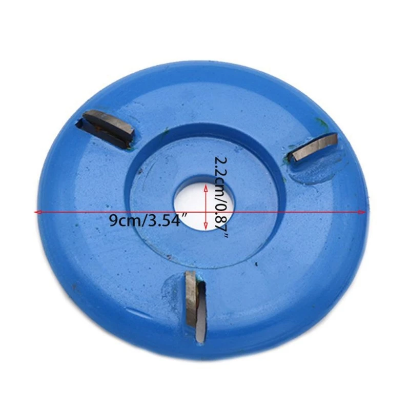 

90mm Diameter 22mm Bore Rotary Planer Curved Blade Power Wood Carving Disc 91AD