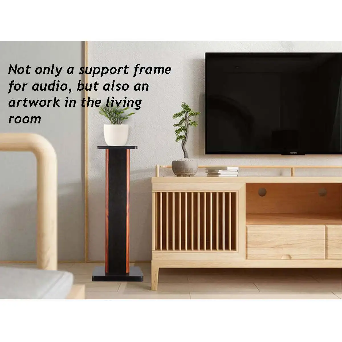 2pcs Wood Grain Speaker Stand HIFI Surround Sound