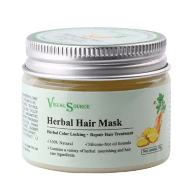 Травяная маска для волос имбирный женьшень полигональный уход восстановление
