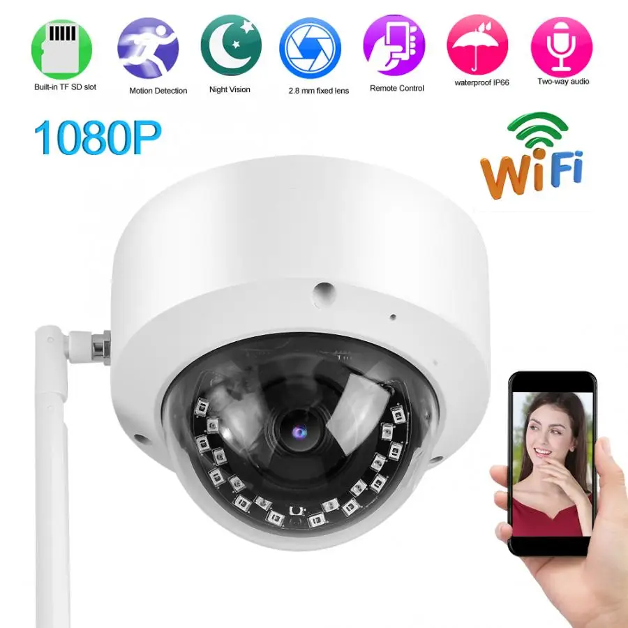 100-240V 1080P HD Wifi внутреннее ночное видение видеонаблюдение купольная камера