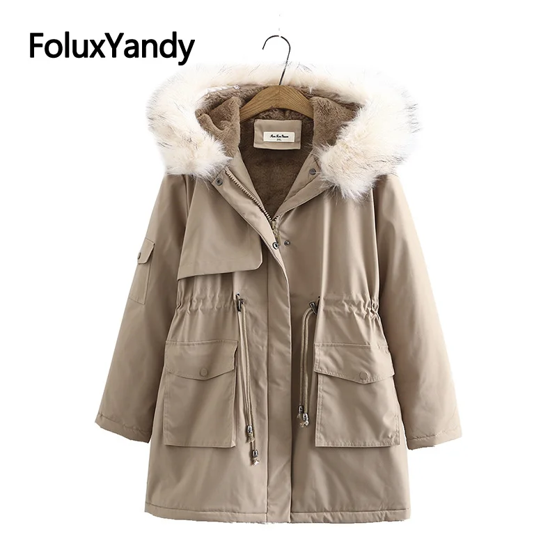 

2020 New Thick Winter Parka Women Warm Coat Outerwear Hooded Loose Plus Size Long Parka KKFY5069