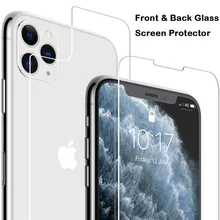 Переднее+ заднее Защитное стекло для iphone 11 pro Max полное покрытие стекло для iphone 11 Pro X XR XS MAX защита экрана на iphone 11 pr