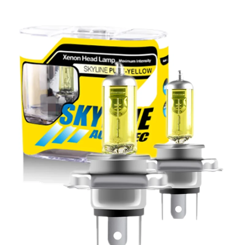 

2x DC 12 В H4 9003 HB2 60 Вт 55 Вт 3000 К супер яркий желтый светильник автомобиля Ксеноновые галогенные лампы H4 авто передняя фара лампа противотуманная фара