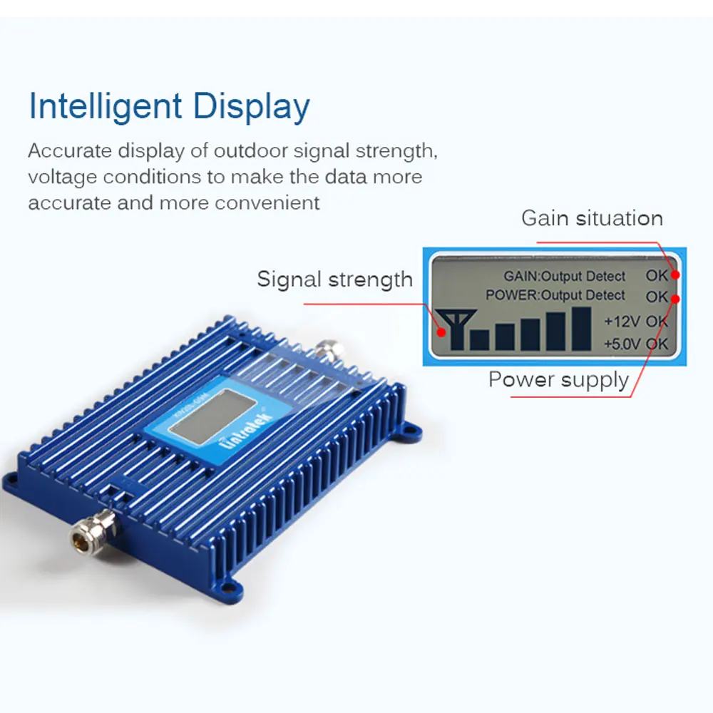 Tanie Lintratek GSM Repeater 2G wzmacniacz sygnału 900mhz wzmacniacz sygnału komórkowego GSM 900 wzmacniacz głosu i komunikacji 70dB ALC