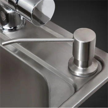 

1pcs 300ml Kitchen Sink Liquid detergent Shampoo Soap Dispenser Brushed Nickel Head ABS Bottle