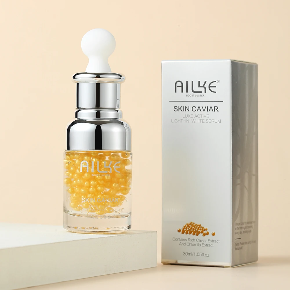 AILKE Caviar Brightening Face Serum, Anti-Wrinkles, Fine Lines, Dry Lines, Moisturizing, Whitening Essence For All Skin Types