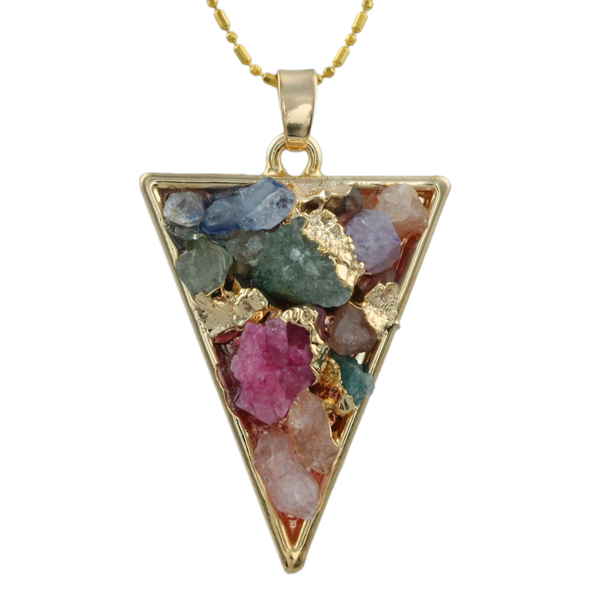Healing Vintage Druzy Crystal Gravel Minerals Pendant Triangle Rectangle Charms For Jewelry Making Necklace Accessories | Украшения и