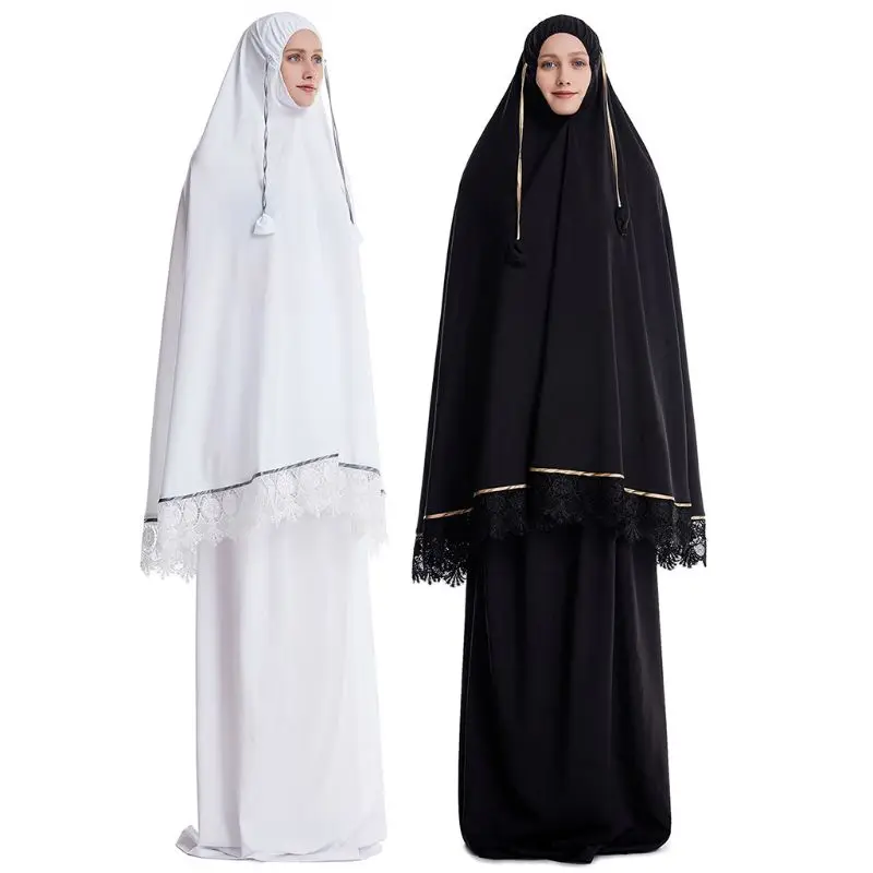 Vestido tradicional de mujer musulmana, ropa de doble capa, conjuntos de oración islámica, 2 uds.