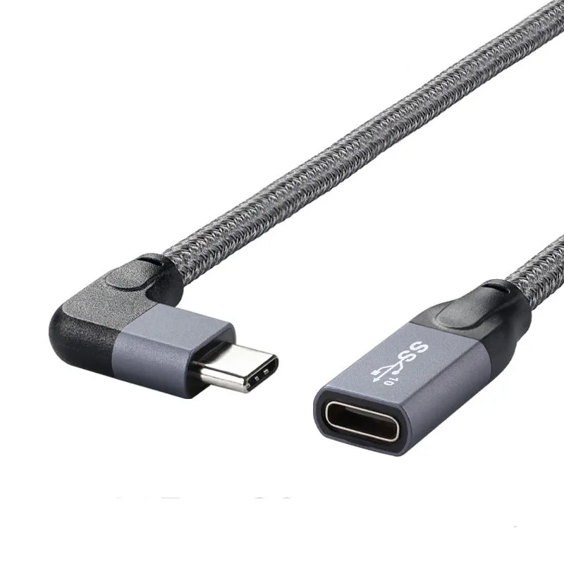 Левый и правый угловой USB C 3 1 Type кабель для передачи данных с муфтой