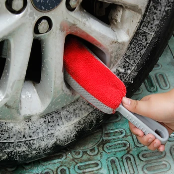 

Rim Brush Set Car Wheel Tire Scrub Brush +Sponge Microfiber Brushes Washing Tool for Outdoor Personal Car Ornaments