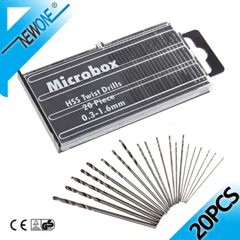 

20pcs/set 0.3mm-1.6mm Mini High Speed Steel Twist Drill Bit Set Micro HSS drill bit set with Case