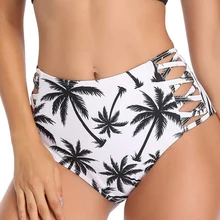 LOOZYKIT, Bikini Vintage para mujer, bragas, traje de baño de cintura alta, estampado Floral inferior, vendaje calado, traje de baño femenino, ropa de playa