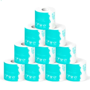 

10 Roll Toilet Paper Roll Bath Tissue Bathroom White Soft 4 Ply Paper Towel for Home New SSwell