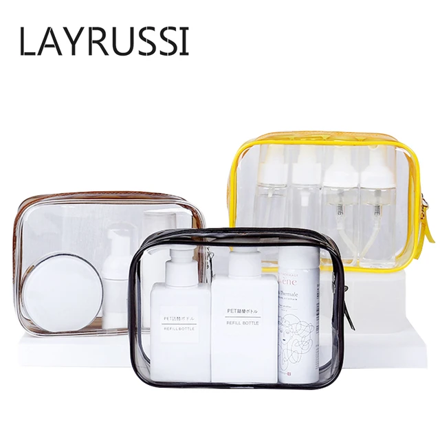 Makeup Bag PVC Clear Organizer Cosmetic Bags Travel Portable Brush Case  Storage Set Transparent Pen Bag Bath Toiletry Wash Bag - AliExpress