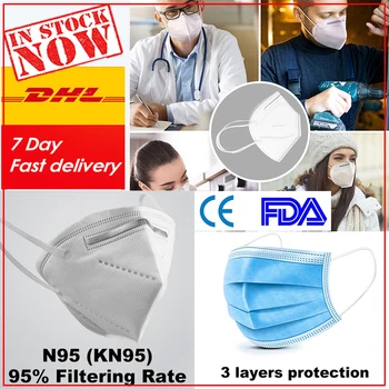 

DHL 3 ply Disposable CE,FDA Certifited blue Medical Facemask n95mask kn95mask pm25 First Aid Kit