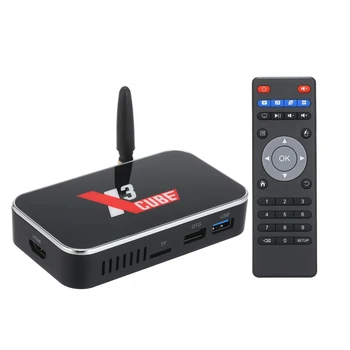 

X3 CUBE Android 9.0 TV Box S905X3 64-bit Cortex-A55 2GB+16GB TV Set Top Box Support BT 4K 1080P Media Player 2.4G/5G WiFi