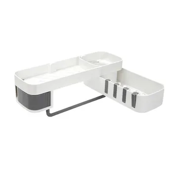 

Wall-Mountable Rotary Bathroom Organizer Kitchen Storage Organizer Corner Shower Shampoo Rack