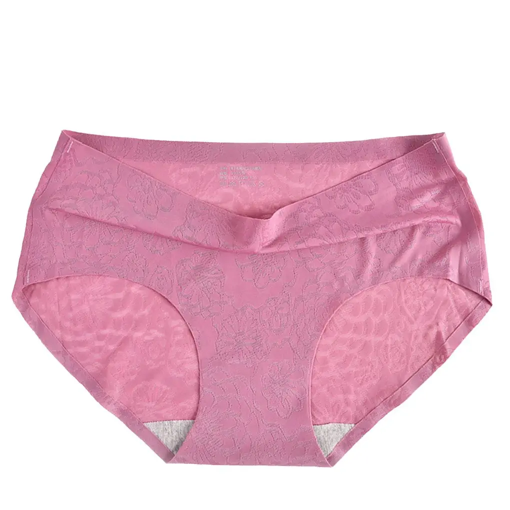 5PCS Ice Silk Girls Summer Soft Panties Women Invisible Seamless Breathable Briefs Underwear Briefs