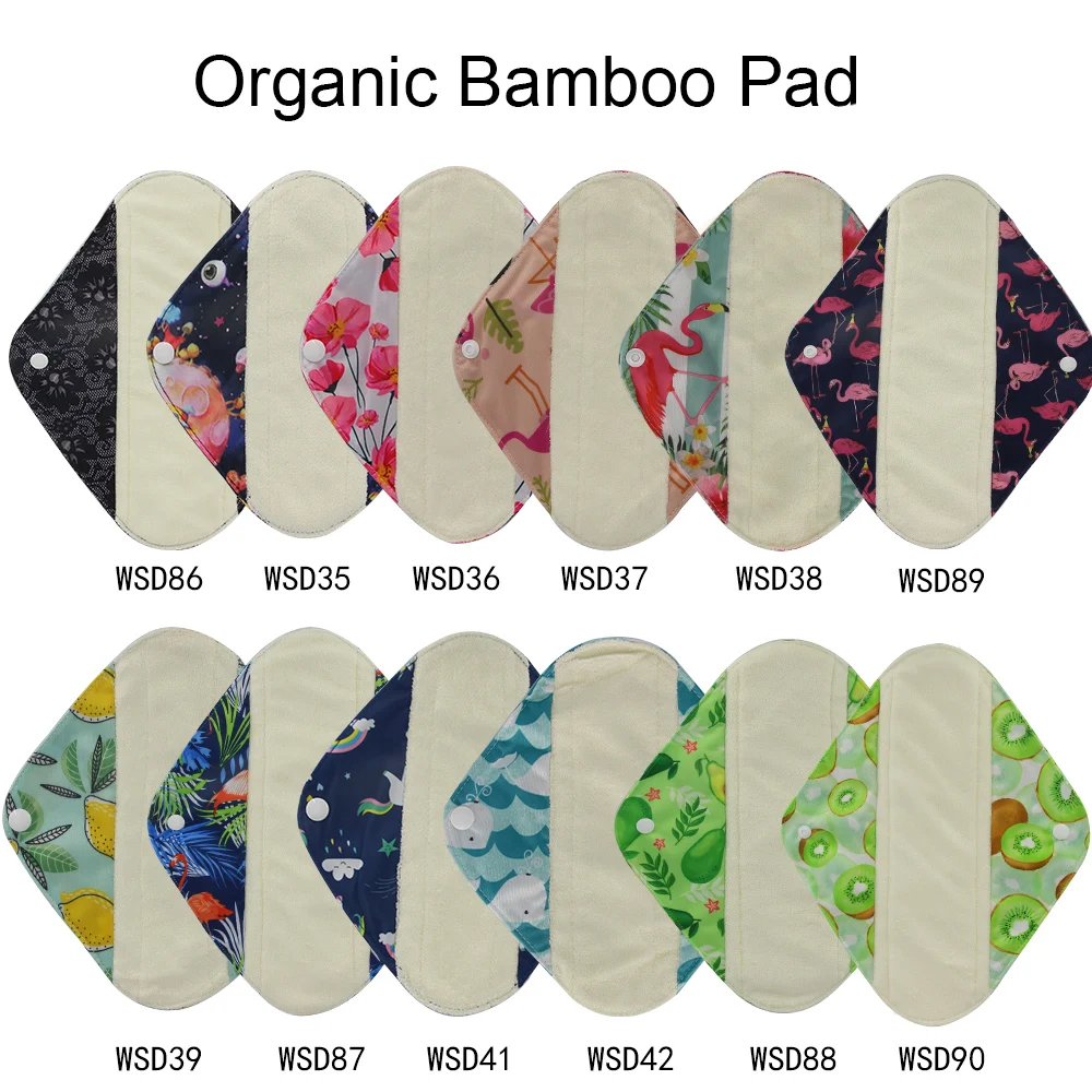 10Pcs Reusable Pads Bamboo Charcoal Pads Sanitary Pads Washable Panty