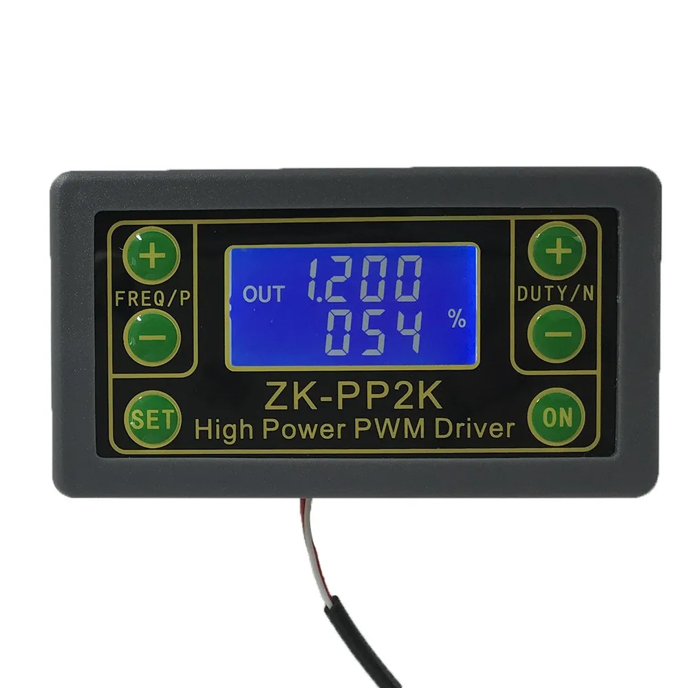 

ZK-PP2K PWM Signal Generator 8A Driver Module for Motor/Lamp Dual Mode LCD PWM Pulse Frequency Duty Cycle Adjustable Module