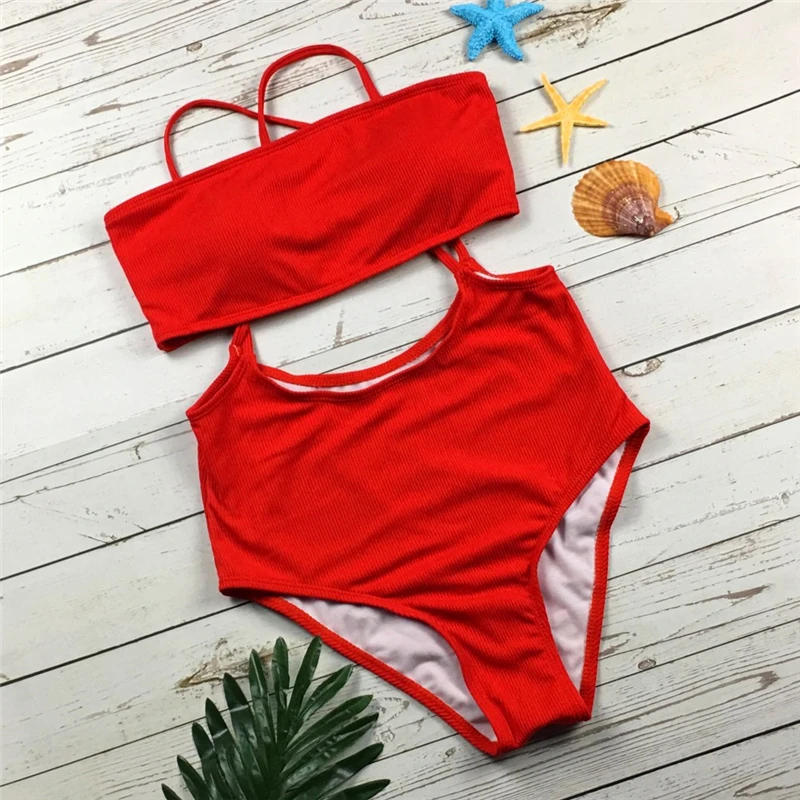 2019 women Swimwear Sexy high cut one piece swimsuit Backless swim suit Black White Red thong Bathing suit female Monokini 2741