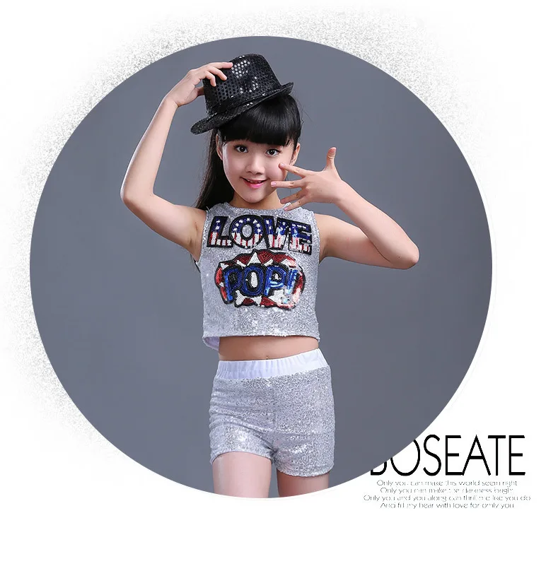 Детский комплект унисекс одежда для выступлений в стиле хип хоп короткие штаны