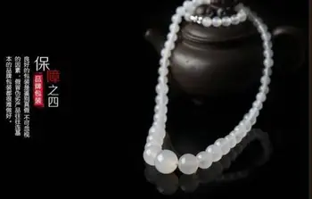 

LETSFUN Fine Jewelry China's Fashion Natural White Onyx Manual Polishing, Gemstone Beads Necklace Free Shipping
