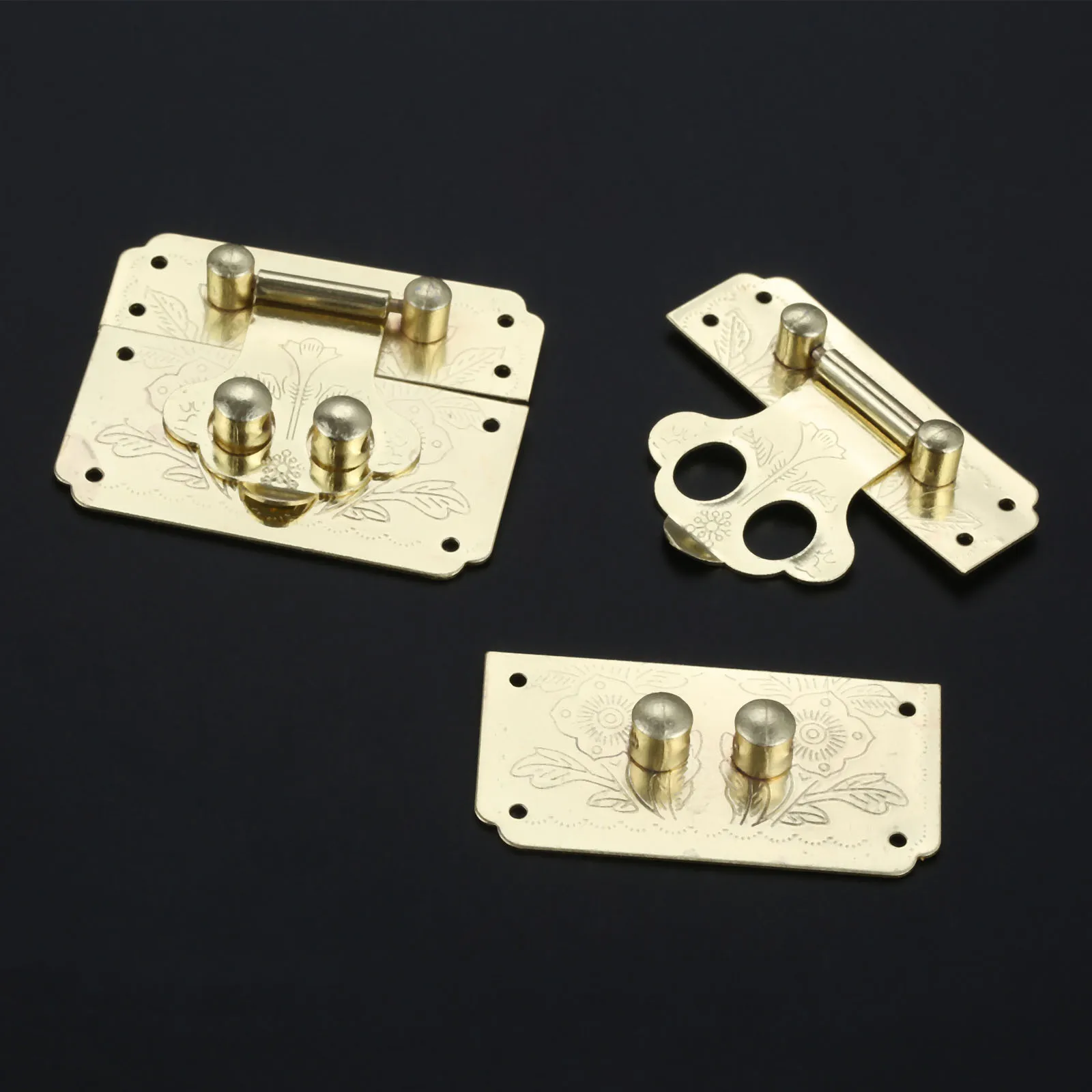 Vintage Furniture Clasp Buckle Lock Box Hasp Lock Catch Latches for Jewelry Box Suitcase Furniture Hardware 53*45mm with Screws