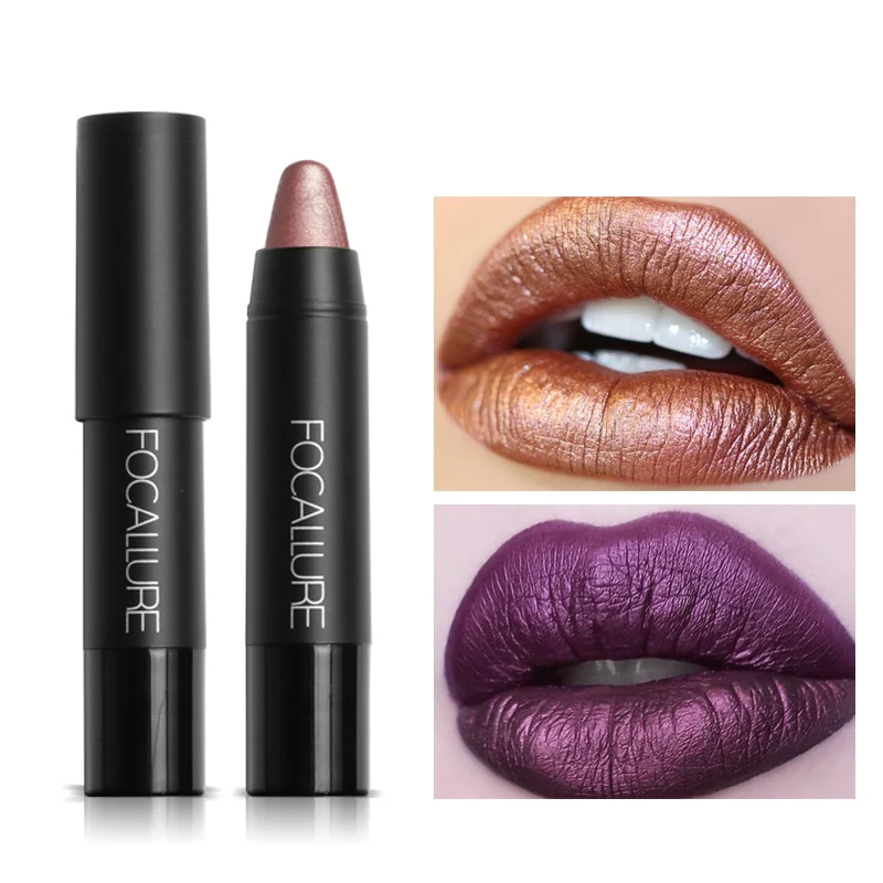 

FOCALLURE New 8 Metallic Lip Colors Sexy Party Lip Color Lip Stick Matte Lip Gloss Long-lasting Lipsticker Water Proof Hydrating