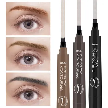 

3D 5 Colors Microblading Eyebrow Tattoo Pen 4 Fork Tips Fine Sketch Liquid Eyebrow Pencil Waterproof Eyebrow Tint Makeup TXTB1