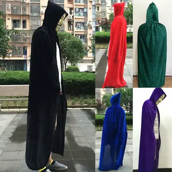 

Halloween Hooded Cloak Adult Elf Witch Long Purim Carnival Cloaks Capes Robe Larp Women Men Unisex Vampires Grim Reaper Party
