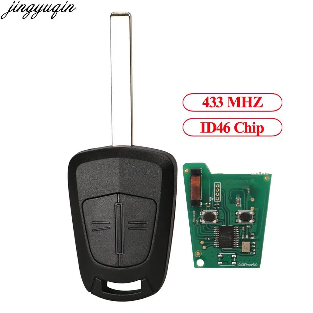 

Jingyuqin 3pcs Remote Car Key Alarm 434MHZ ID46-PCF7941 For Vauxhall Opel Astra H Corsa D Insignia A Zafira B Meriva 2 Buttons