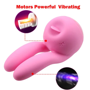 Sexy Rabbit Licking Vibrators For Women Clitoris Licks Vaginal Anal Plug Nipple Clamps Female Masturbator Blowjob Oral Sex Toys 2