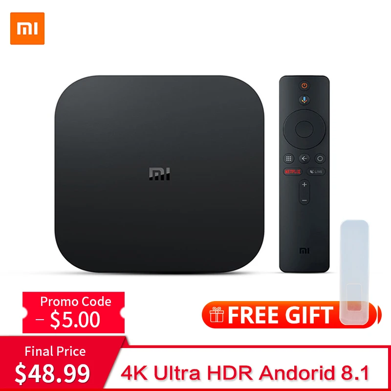 Kaufen Globale Version Xiao mi mi TV Box S Android 8.1 2GB RAM 8GB ROM Smart TV Set top Box 4K QuadCore HD mi WiFi Mali 450 1000Mbp Player
