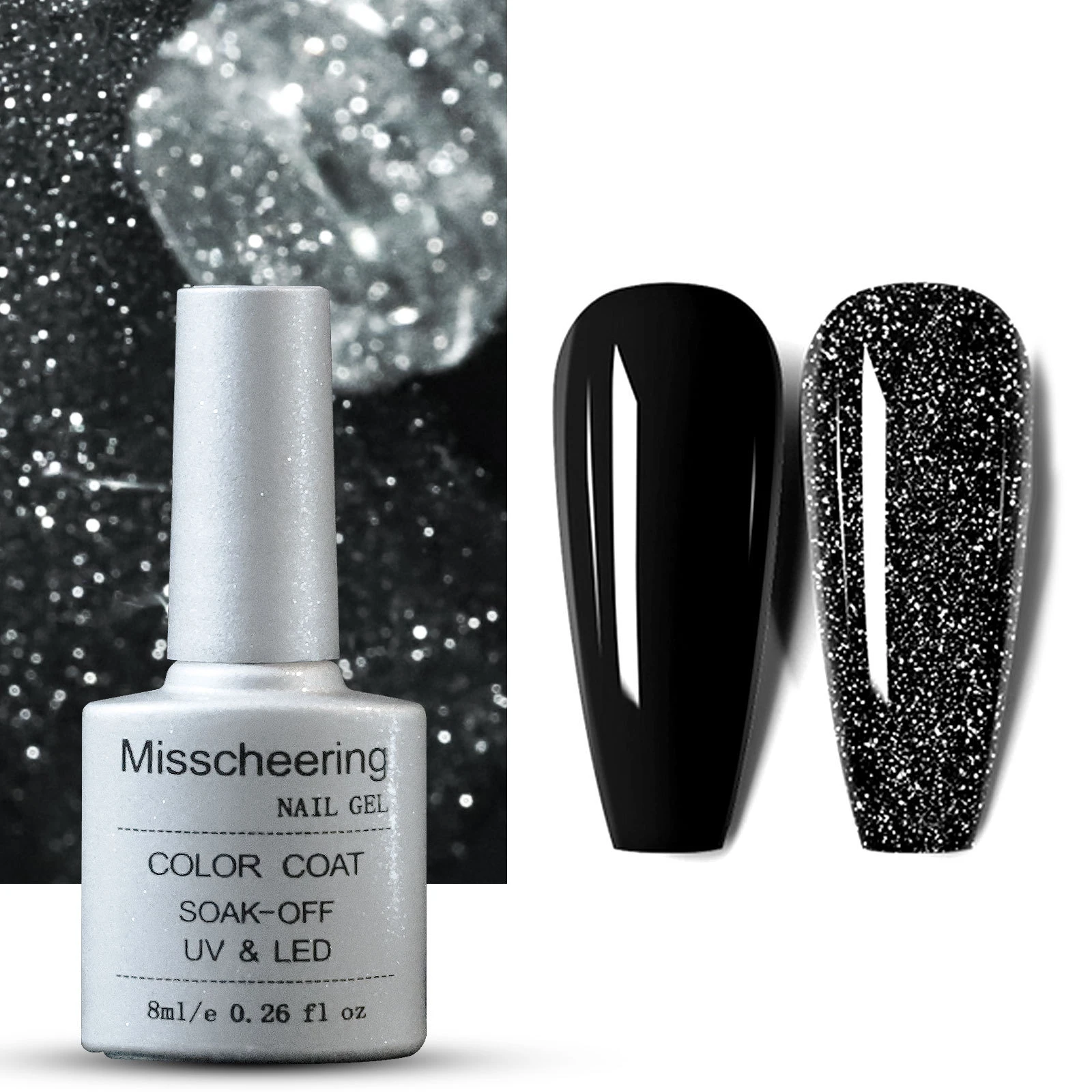 

8ml Glitter Nail Gel Polish Flash Phototherapy Disco UV Top Coat Quick Dry Manicure Decoration Tool