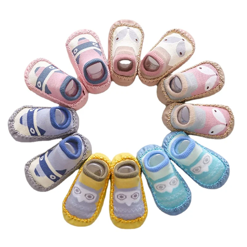 

2021 Baby Socks with Rubber Soles Infant Sock Newborn Autumn Winter Children Floor Socks Shoes Anti Slip Soft Sole Sock