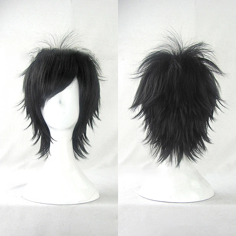 Парики из синтетических волос HAIRJOY Короткие вьющиеся слоистые косплей парик 3 Цвета - Цвет: black