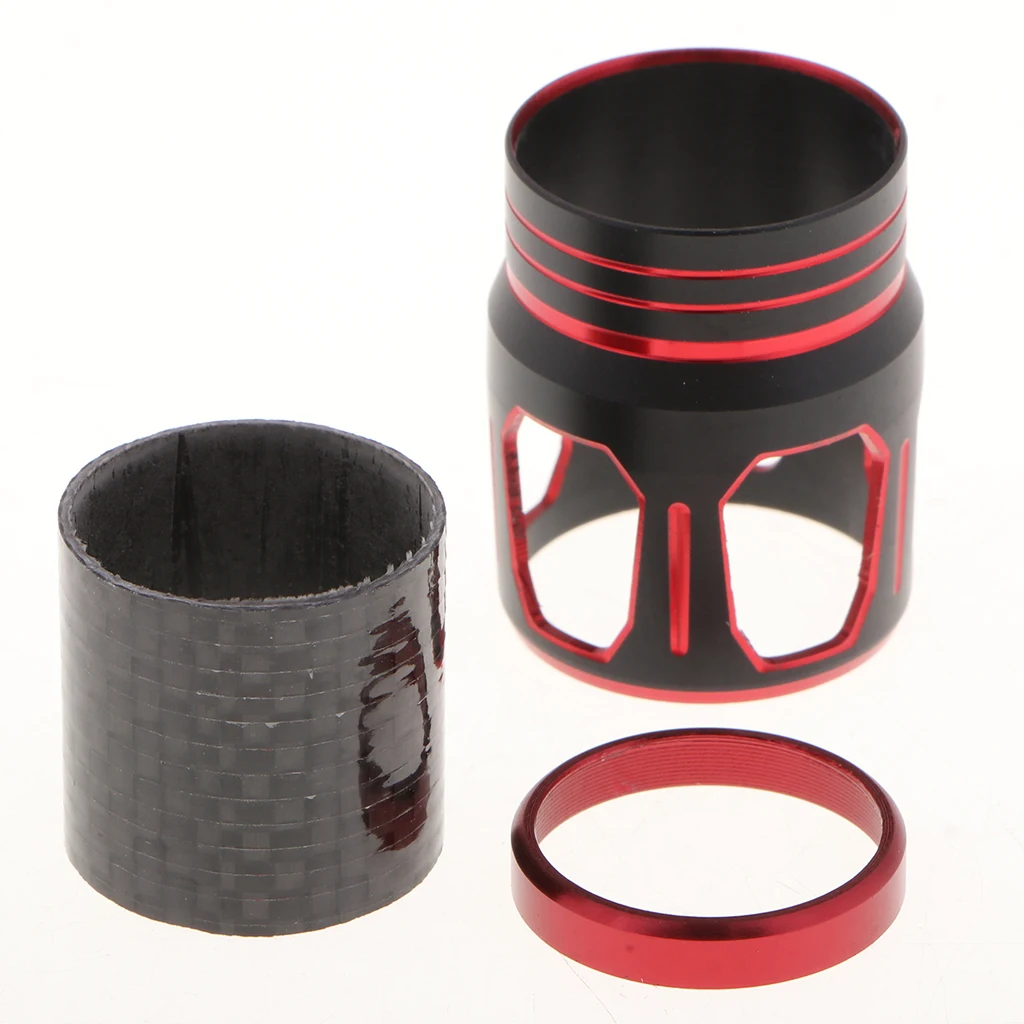 Fishing Reel Seat Set Aluminum Alloy Plastic Locking Nut Decorative Trim Ring Rod Repair Fishing Reel Seat Fishing Tools