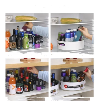 

2PCS/peakHousehold Multi-Function Non-Slip Rotating Storage Tray Kitchen Plastic Desktop Tray