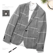 ZOGAA 2019 Spring Autumn Youth New Version Flat Collar Male Plaid Suits Men's Self-cultivation Leisure Single Piece Blazer