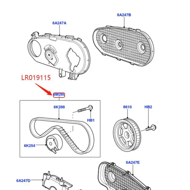 Комплект ремней ГРМ для LAND ROVER RANGE ROVER SPORT DISCOVERY 4 3,0 3 2,7 V6 дизельный насос приводной ремень шкив LR019115 LR016656