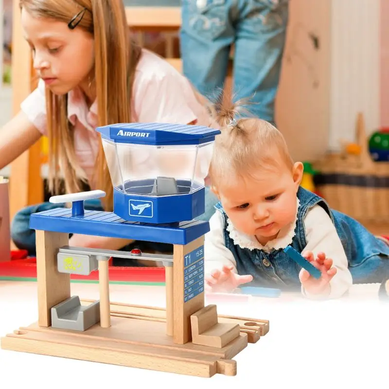 

DIY Wooden Airport Terminal Railway Scene Track Accessories Kids Educational Toy
