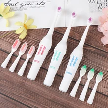 Зубная щетка на батарейках для гигиены полости рта для детей и взрослых, электрическая зубная щетка с 2 головками