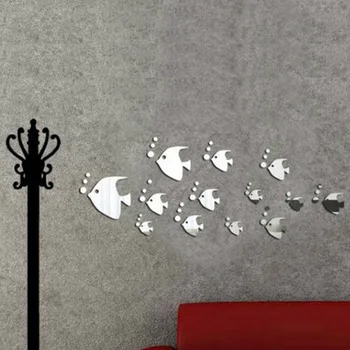 

Removable Sea Fish Bubble Wall Sticker 3D Mirror Stickers Mural DIY Decal Home Decor