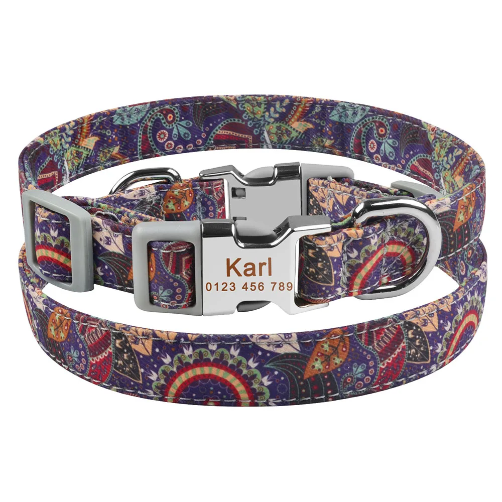 Dog Collar E AiruiDog, маленький, большой, персонализированный ошейник для собаки, на заказ, выгравирован, Имя ID, бирка для мальчика, девочки, собаки, унисекс, ошейник для собаки - Цвет: Dog Collar E