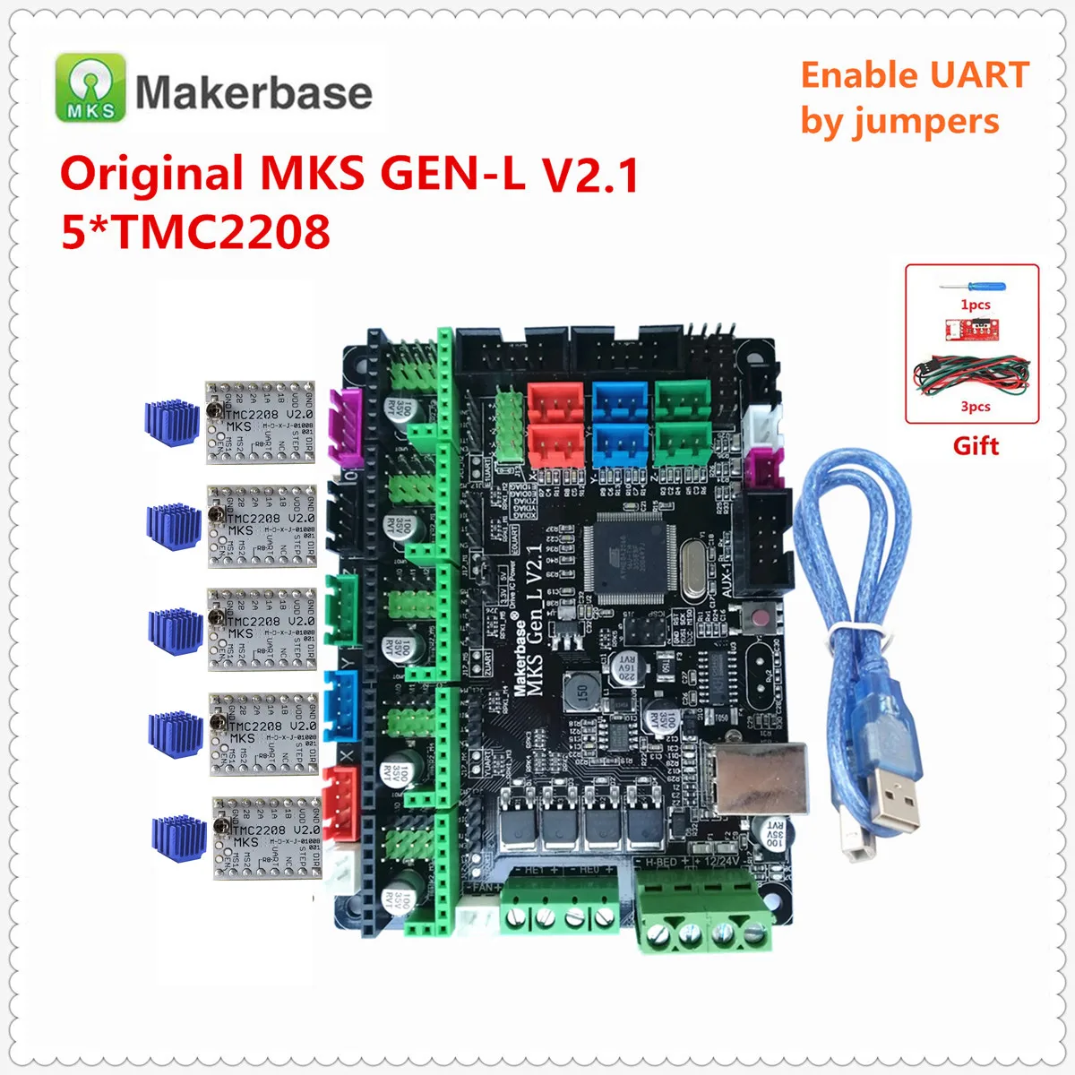 Makerbase оригинальная запасная плата для 3D принтера MKS GEN L V2.1 фотоподдержка a4988 DRV8825