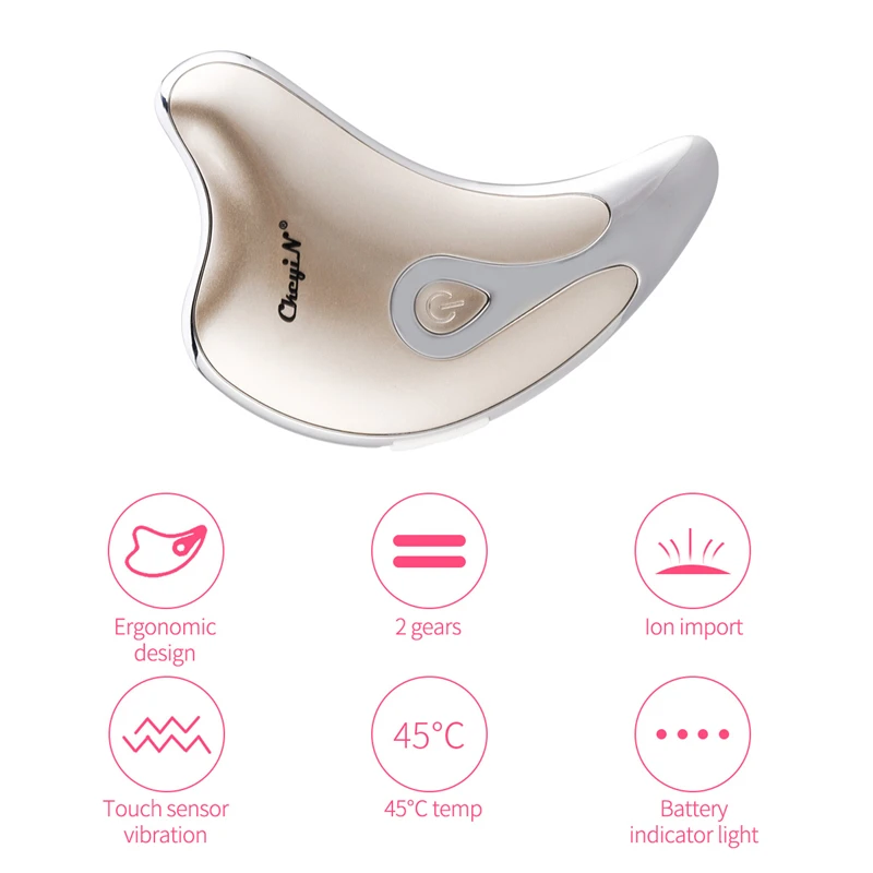 Electric Gua Sha Board Facial Massager Face Lifting Scraping Tool Microcurrent Massage Guasha Plate Wrinkle Removal Slimming 48