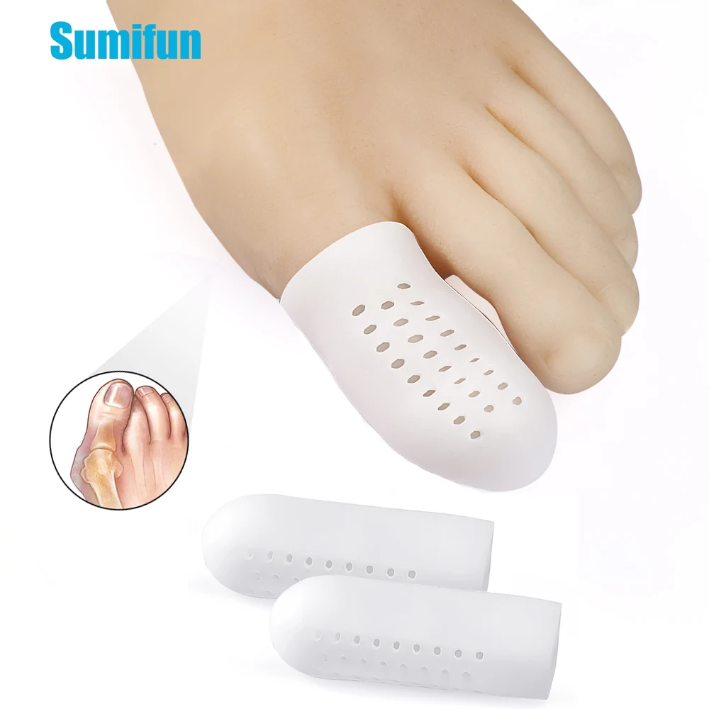 2sizes Soft Silicone Breathable Toe Sleeve Cap Prevent Overlapping Toes Bunion Thumb Foot Care FeetCorns Blisters Calluses Cover