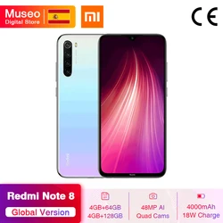 Gloabl версия Xiaomi Redmi Note 8 4GB 64GB 48MP Quad Camera Смартфон Snapdragon 665 Octa Core 6,3 дюймFHD экран 4K видео телефон