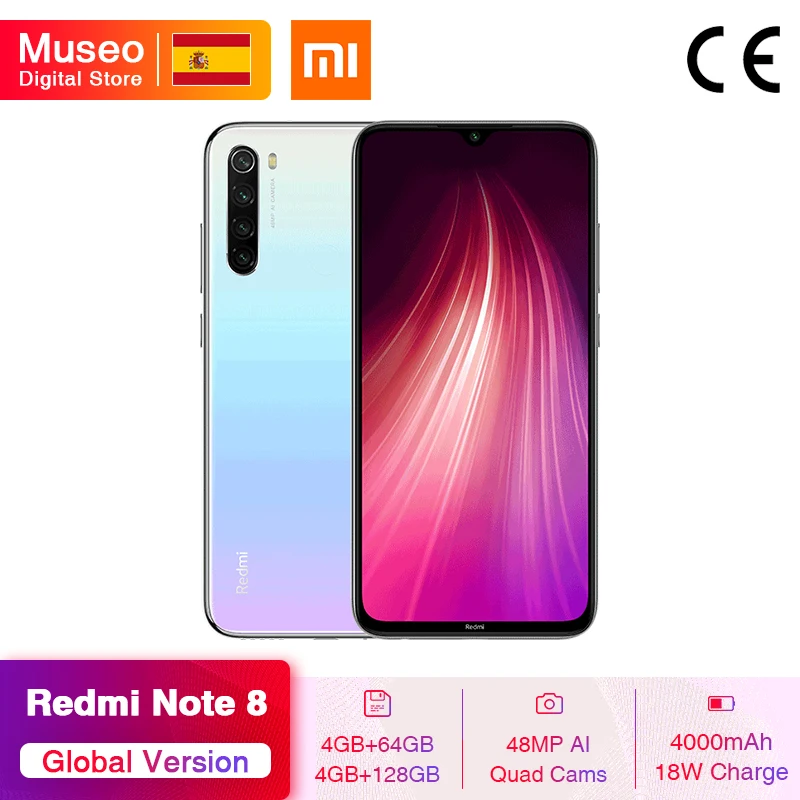 Смартфон Xiaomi Redmi Note 8 глобальной версии 4 Гб 64 ГБ Snapdragon 665 восемь ядер экран 6 3 дюйма